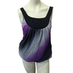 Wrapper Purple Ombre Bubble Hem Tank Top L Sleeveless Y2K Fairy Grunge